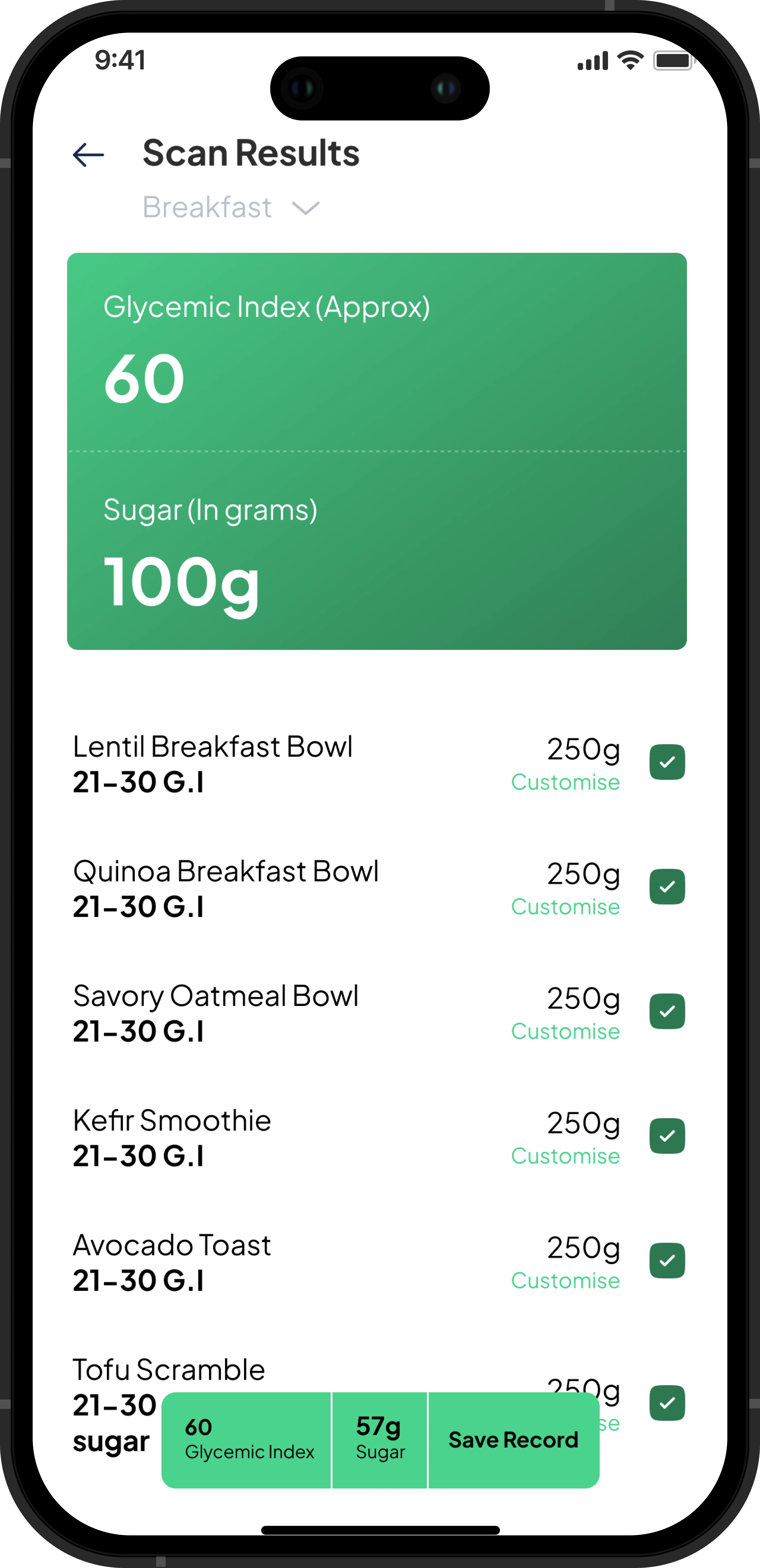 Lower6 Scan Results Screen
