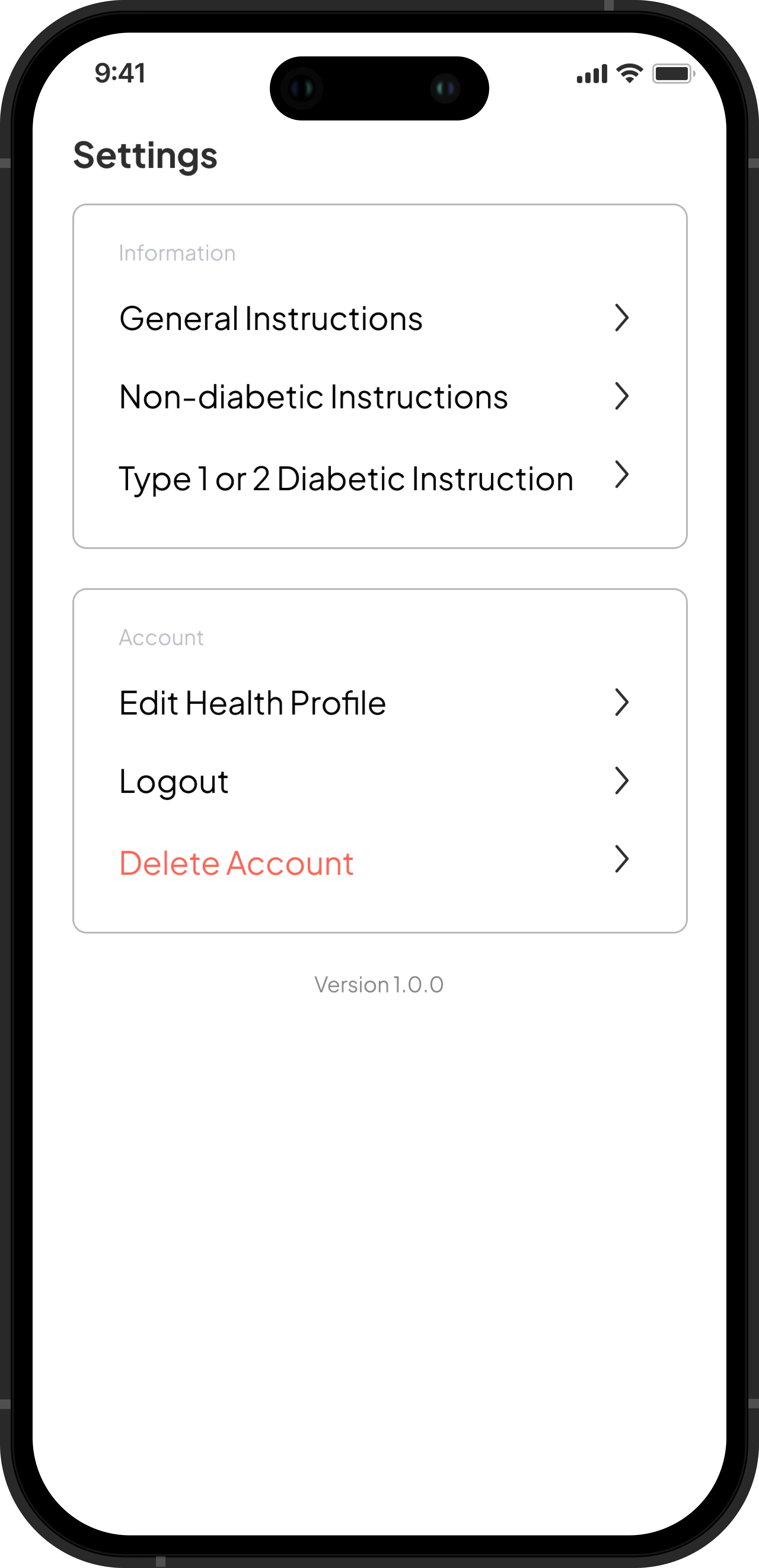 Lower6 Settings Screen