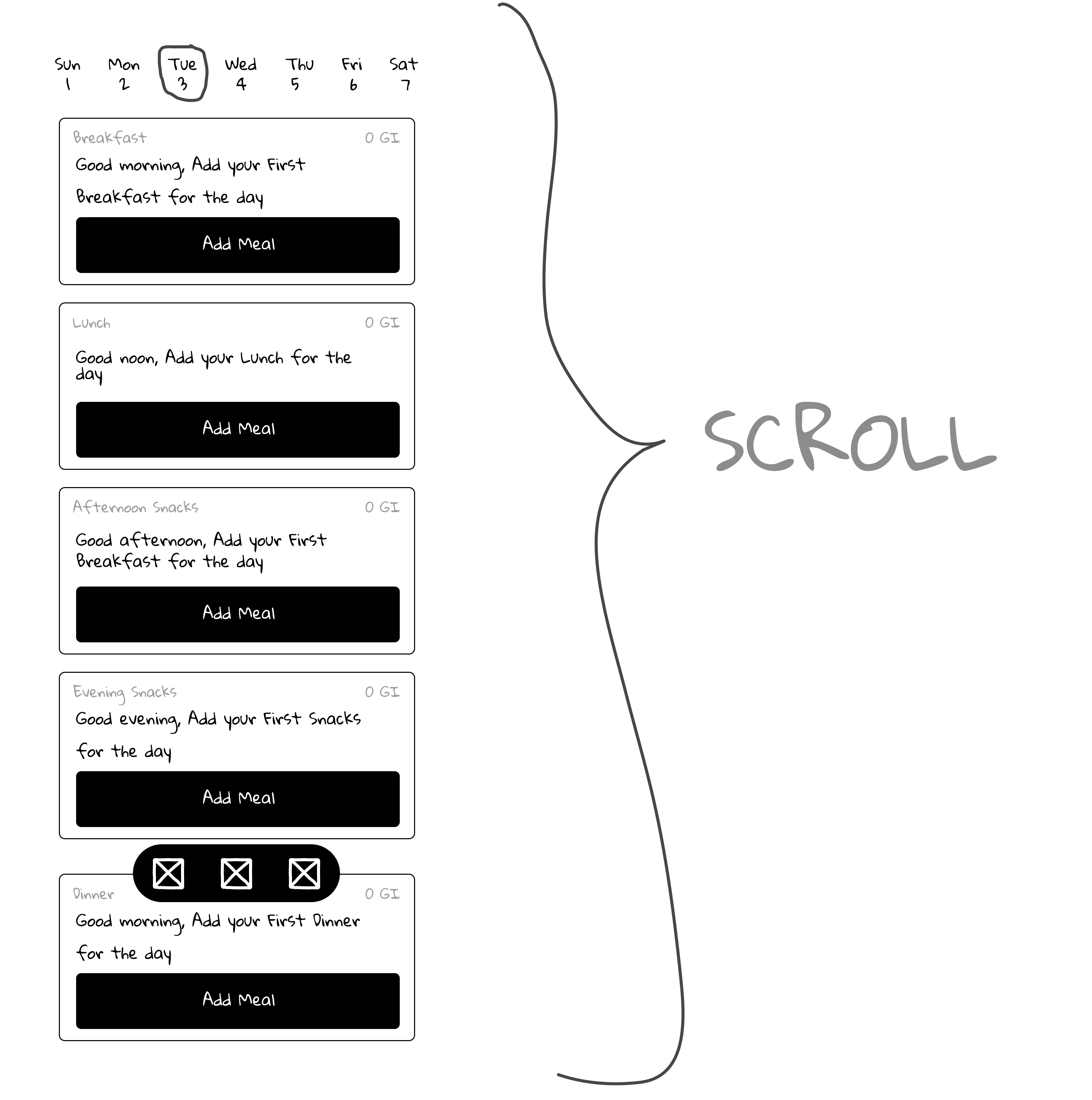 Calendar Logs Wireframe