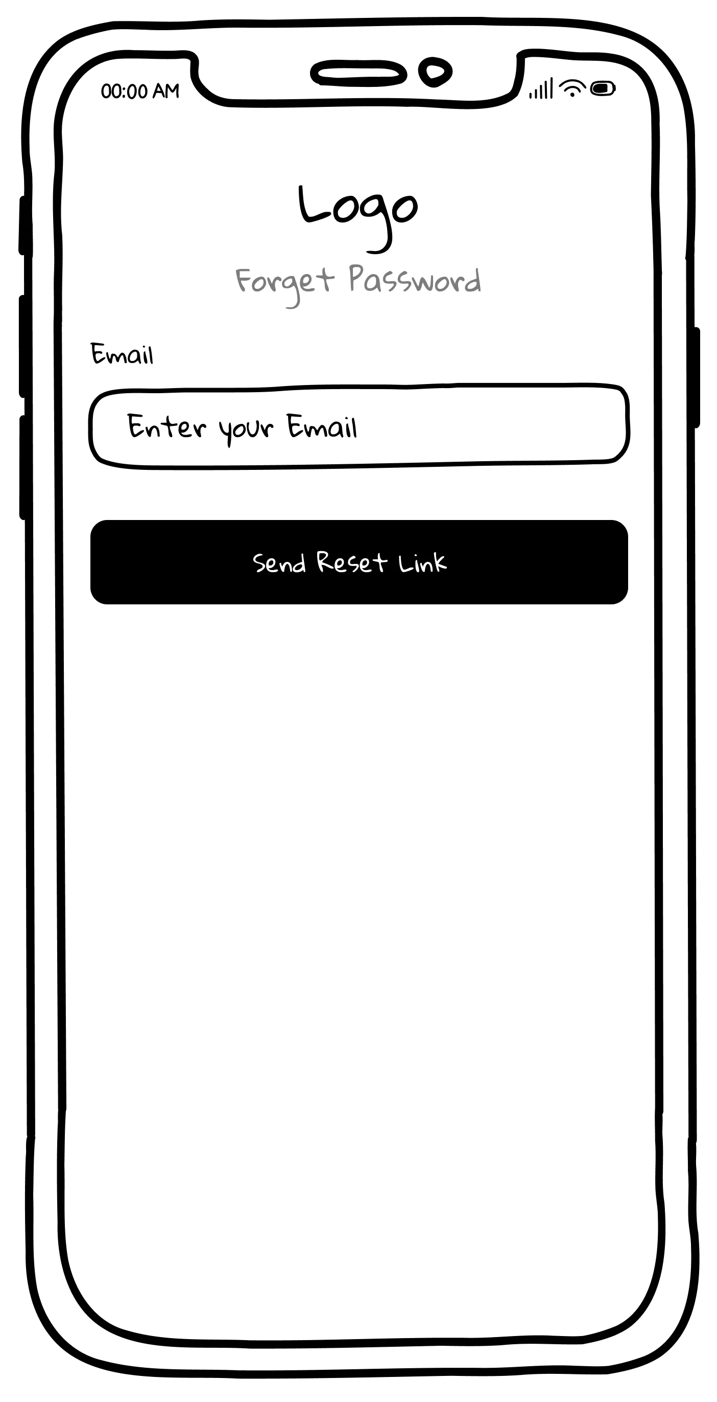 Password Recovery Wireframe